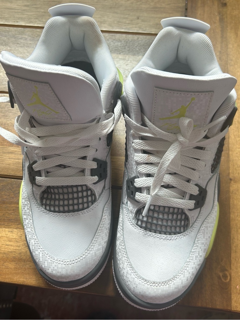 Jordan Kids White and Neon Yellow Sneakers